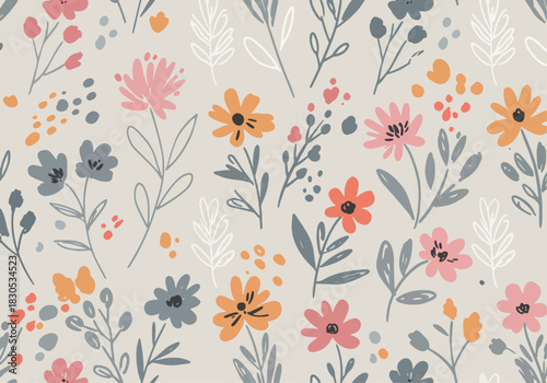 Watercolor hand-drawn pattern with pink tulips on a yellow background for decorating holidays, patterns, textiles, etc