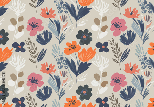  A beautiful watercolor painting featuring color and white flowers on a white background