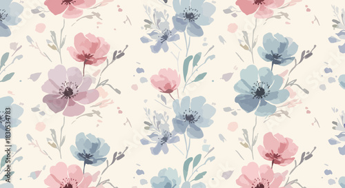  A beautiful watercolor painting featuring color and white flowers on a white background