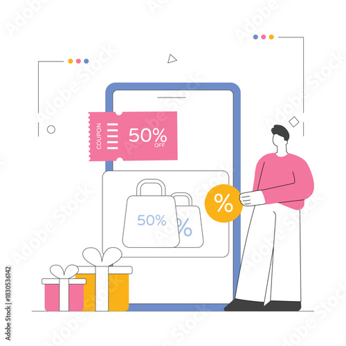 Shopping Coupon Vector Illustration EPS 10 File