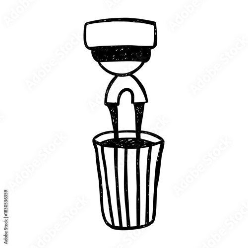 Coffee is poured into striped cup