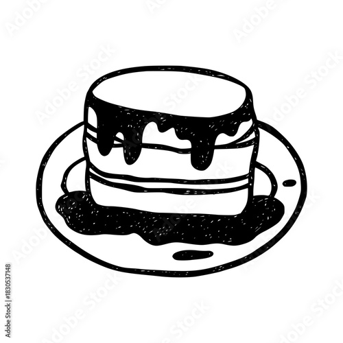Pancakes hand drawn illustration