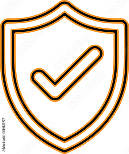 Shield with check mark symbol representing security and safety