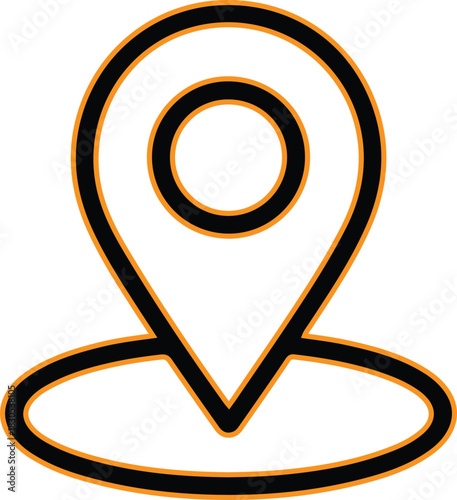 Simple outline map pin icon representing location or destination