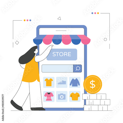Shopping App Vector Illustration EPS 10 File