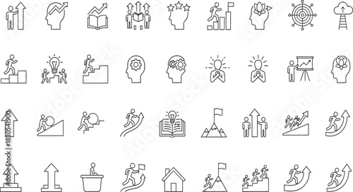 Hand drawn tombstone and grave icon set illustration