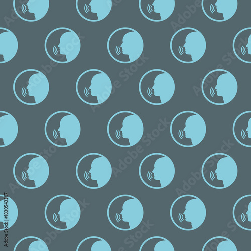Sound voice seamless pattern isolated on white background