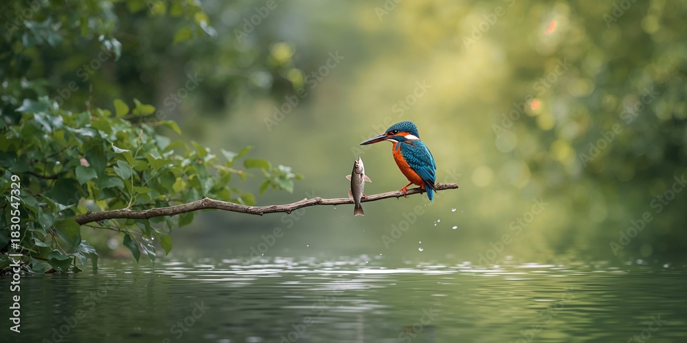 Obraz premium Dark wooden frame holding a black poster on a stone shelf with a small vase and foliage, suitable as a background for text or layout design