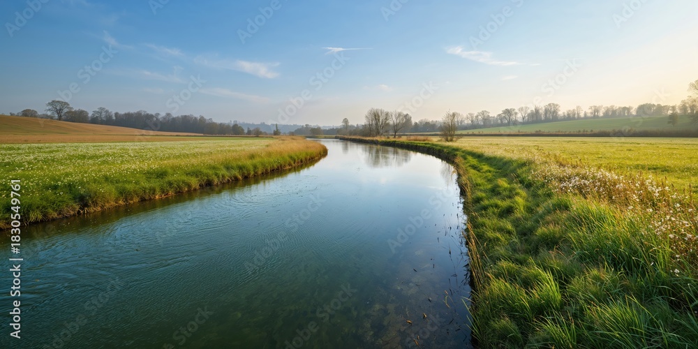 Obraz premium Summer woodland landscape with trees, shrubs, and grass, designed as a flat texture background for nature-themed layouts