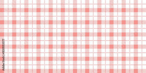Tartan fabric plaid pattern seamless. Traditional scottish checkered background. Retro tablecloth texture. Pastel pink colour. Print for wrapping paper, fabric and textile. Vector illustration