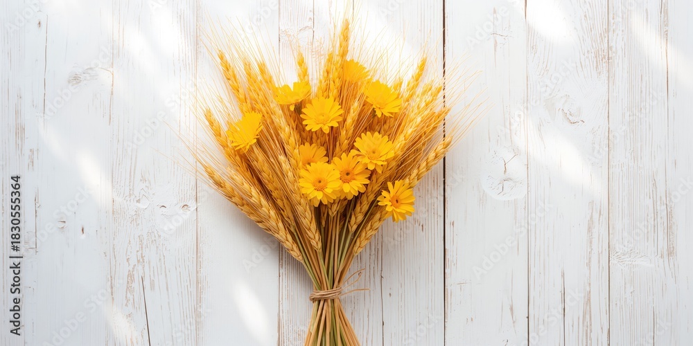 Fototapeta premium White washbasin in bathroom with accessories on tray, used for preparing hotel spa treatments or home bath routines