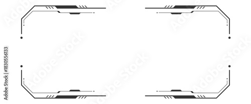 Vector control panel modern frames black technology futuristic control screen digital png..