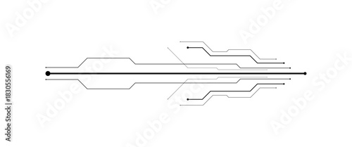 Digital techno circuit line networked technology background in abstract vector png..	
