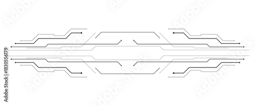 Digital techno circuit line networked technology background in abstract vector png..	