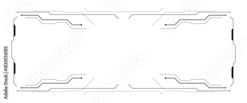 Vector control panel modern frames black technology futuristic control screen digital png..