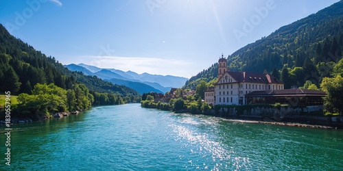 Tall skyscrapers dominate an urban skyline in a desert climate, emphasizing modern architecture and city growth, Earth Day
