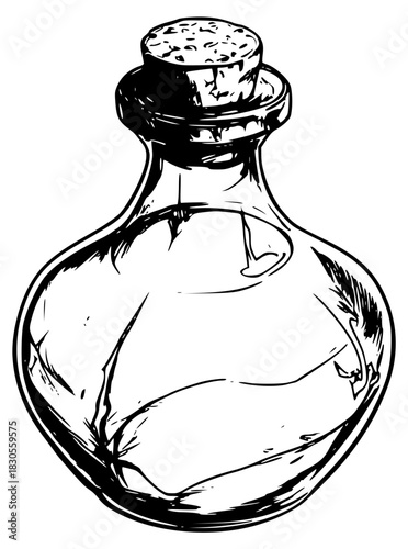 Vintage glass decanter sketch