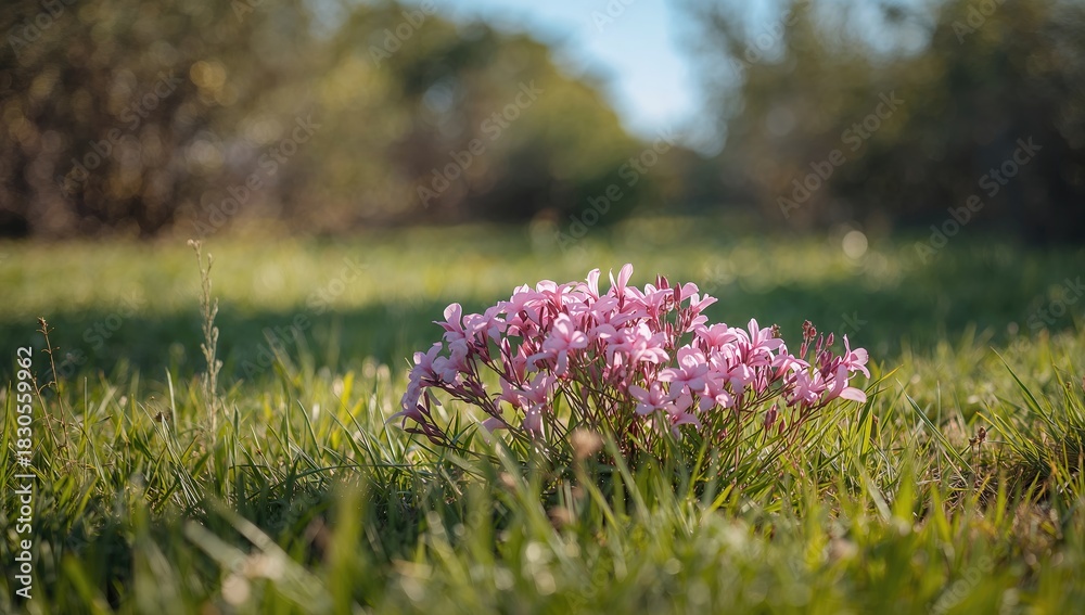 Obraz premium Pink flowers blooming in a bushland setting, ideal for floral background design