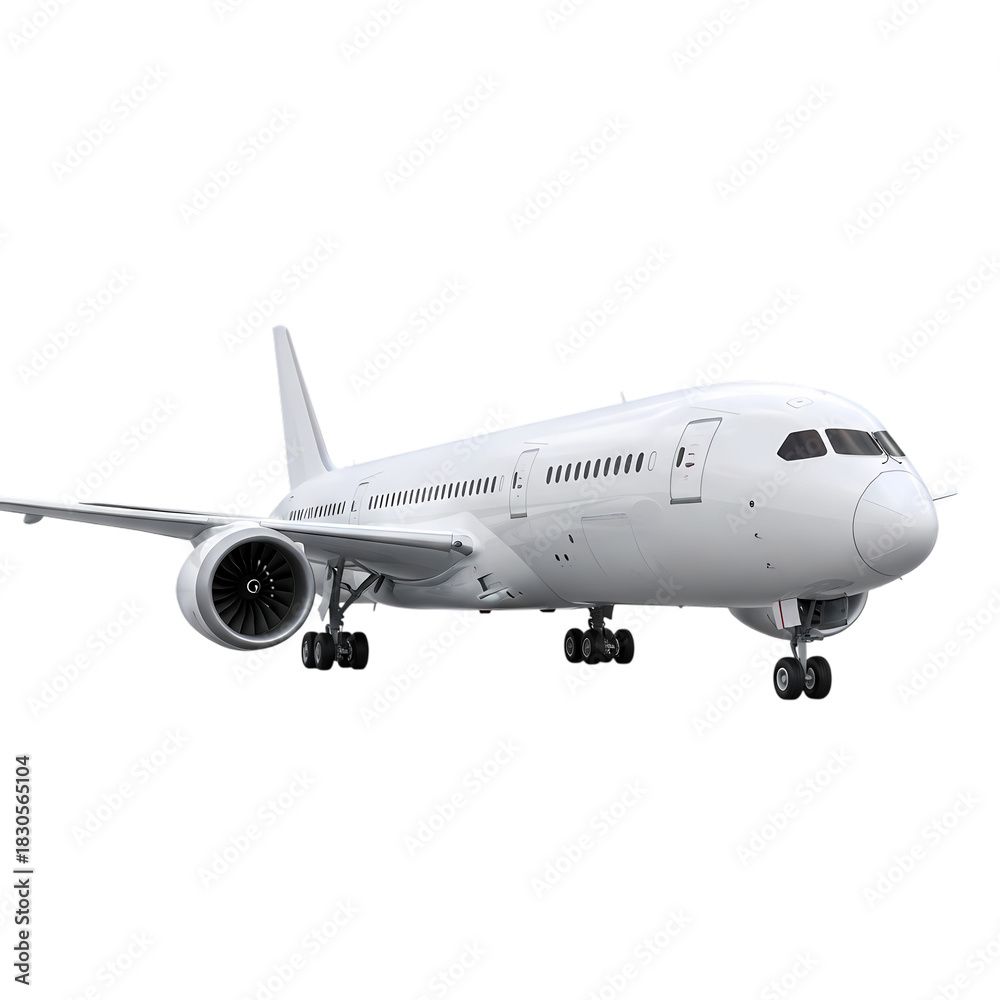 Fototapeta premium Modern commercial jet airplane on the ground ready for travel and transportation