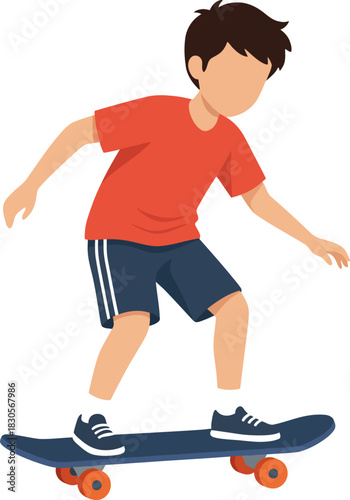 illustration of a boy playing skateboard