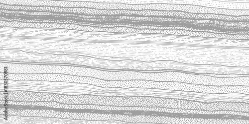Geological strata gray pattern illustration. layered rock sedimentary texture