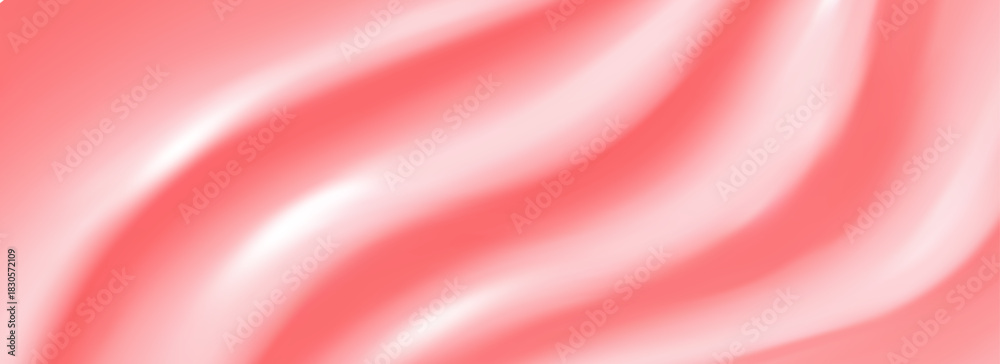 Obraz premium Creamy pink wave background with smooth ripples and glossy frosting drips flowing like soft dessert waves.
