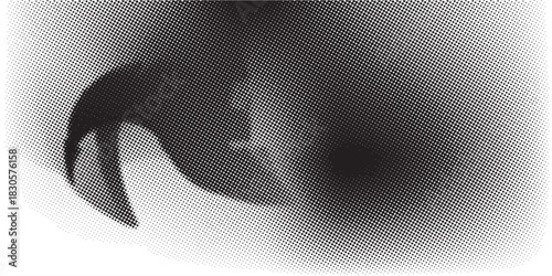 Grunge halftone gradient background. Faded grit noise texture. White and black sand wallpaper. Retro pixelated backdrop. Anime or manga style comic overlay. Vector graphic design textured template