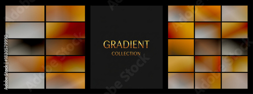 GRADIENT COLLECTION of swatches, smoky orange and white tones, for moody and elegant branding 