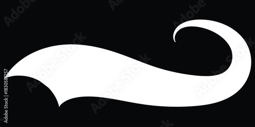 Swoosh and swash tails. Swooshes text tail for baseball design. Sports swash underline shapes in retro style. Swish typography font element for athletics, baseball, football. Vector black sport tails