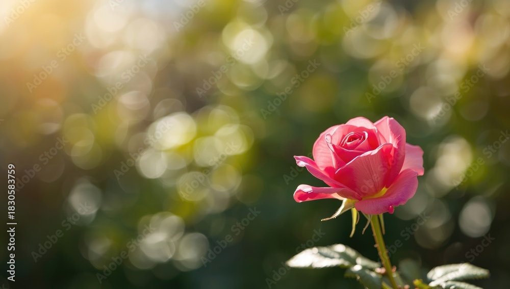 Obraz premium Closeup of a rose flower in a garden, highlighting floral textures for background use, summer, nature, floral, green