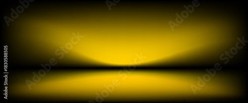 Abstract gradient podium background. yellow empty 3d studio backdrop. Clean scene for product presentation mockup template. Vector illustration.