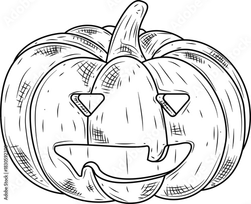 Decorative Pumpkin Illustration for Autumn and Fall