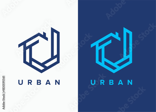 Modern Urban Abstract Geometric Logo Design with Clean Lines and a Contemporary Feel