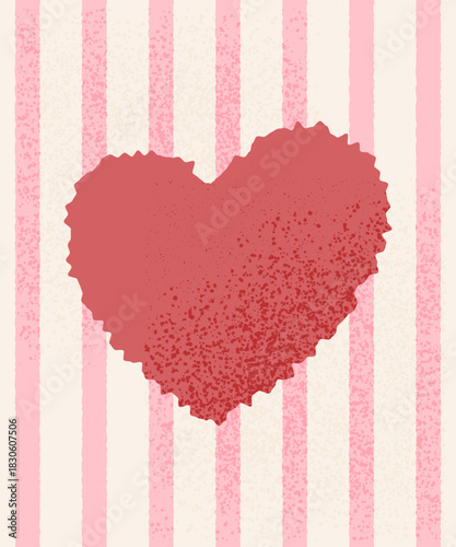 Valentine's day card, grainy retro effect. vector