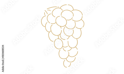Grapes A Simple, Elegant Line Drawing of a Bunch of Grapes on a White Background, Perfect for Wine or Food Related Designs