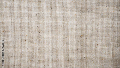 Close-up textured background of natural beige woven fabric with visible threads textile