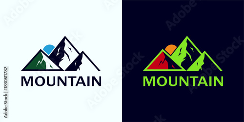 Mountain Peak Adventure Logo Design Explore Nature's Majesty