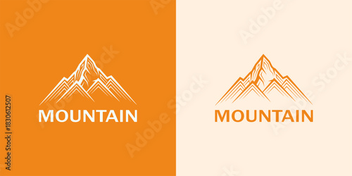 Mountain Peak Illustration with Minimalist Design and Typography