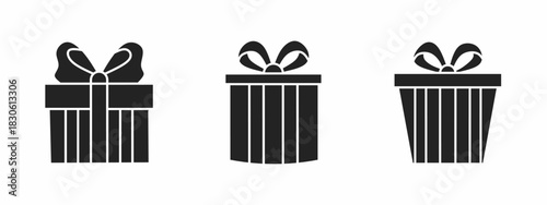 Gift box icon set. Vector symbol. Illustration of Gift. Gift box. Vector illustration. Stock vector.