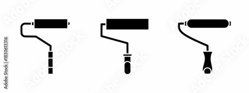 Painting roller icon set. Vector symbol. Illustration of painting roller. Painting roller. Vector illustration. Stock vector.