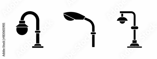 Stret light icon set. Vector symbol. Illustration of street light. Stret light. Vector illustration. Stock vector.