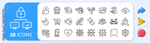 Lock, New mail and Hydroelectricity line icons. Interest rate, AI generate, Inflation icons. Pack of Synchronize, Loud sound, Brand contract icon. Vector