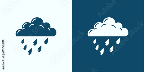 Rainy Day Icon Set Simple Weather Symbols for Forecasts and Designs