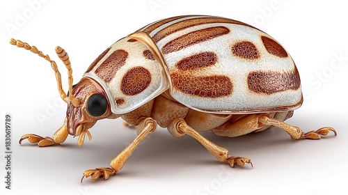 ladybird on white background