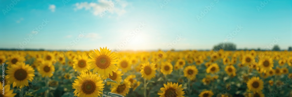 Obraz premium Sunflowers in full bloom, natural background for floral design or photography, Earth Day