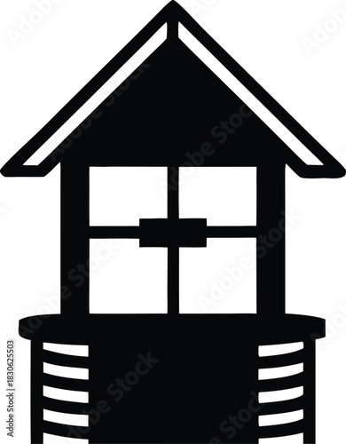 Water well graphic design, Isolated countryside element