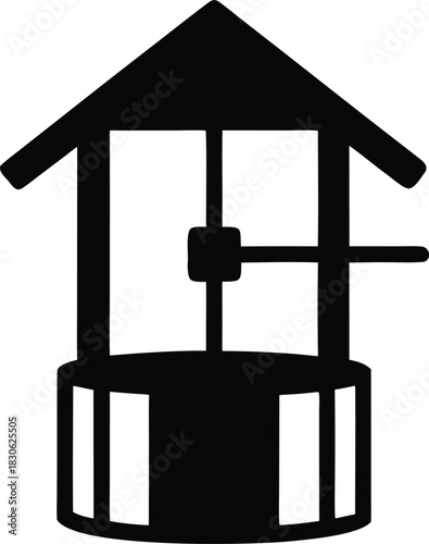 Water well graphic design, Isolated countryside element