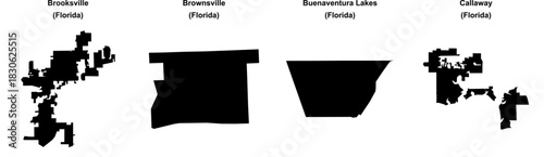 Brooksville, Brownsville, Buenaventura Lakes, Callaway outline maps