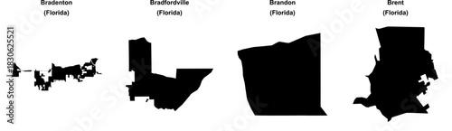 Bradenton, Bradfordville, Brandon, Brent outline maps