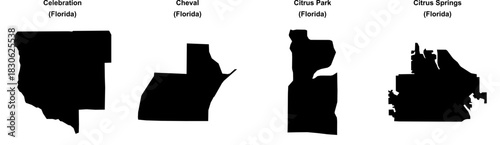 Celebration, Cheval, Citrus Park, Citrus Springs outline maps